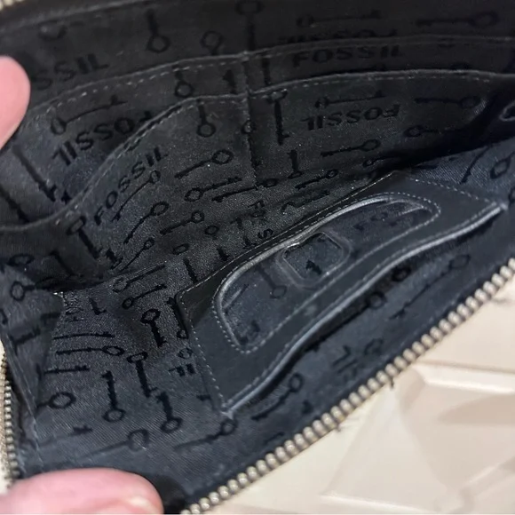 Black Leather Crossbody Bag Fossil - Picture 4 of 6